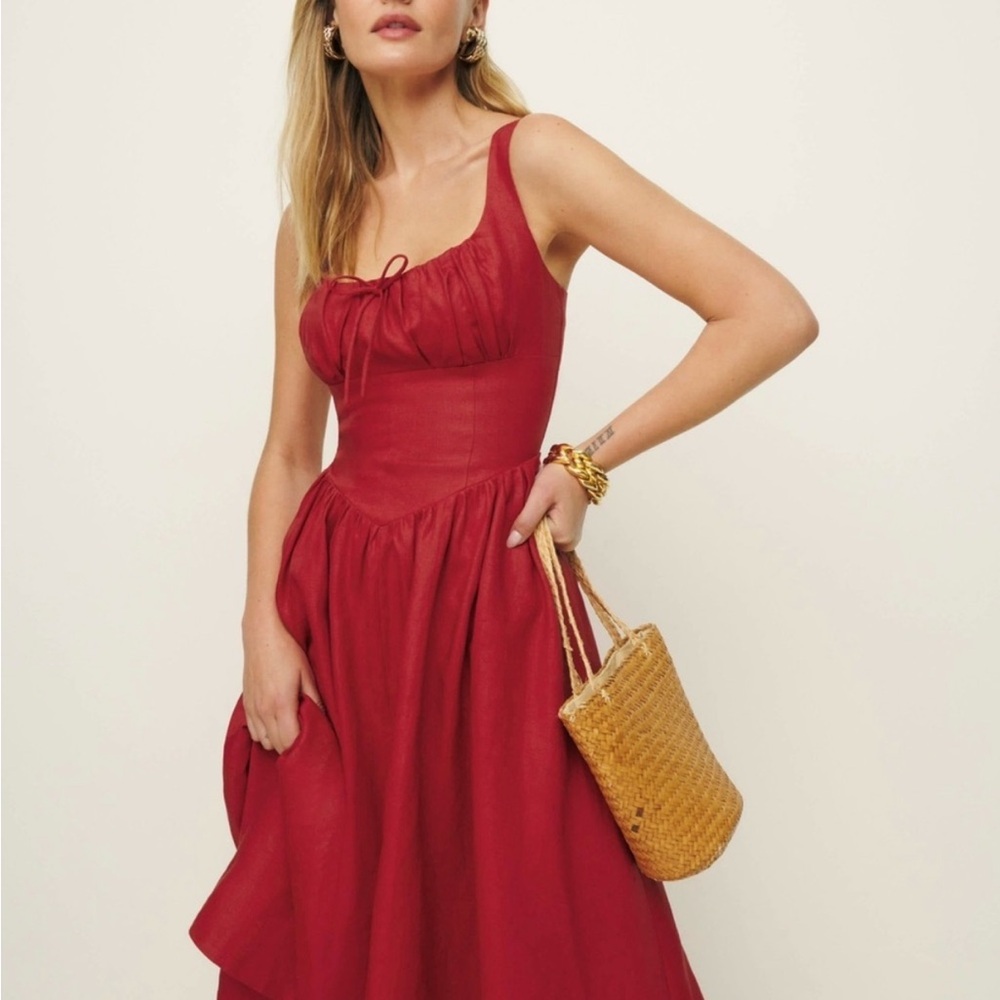 Reformation Daria Red Midi Dress